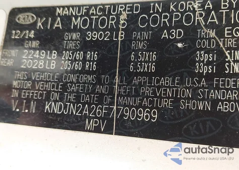 2015 Kia Soul from USA, damaged, VIN KNDJN2A26F7790969